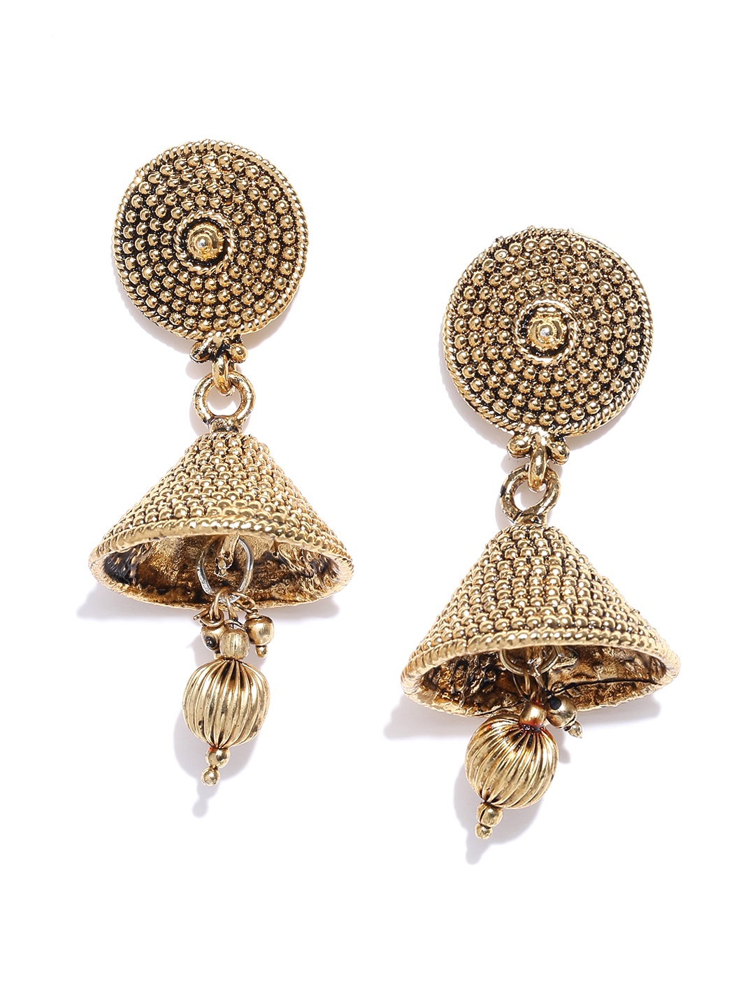 

Zaveri Pearls Gold-Plated Jhumka Earrings