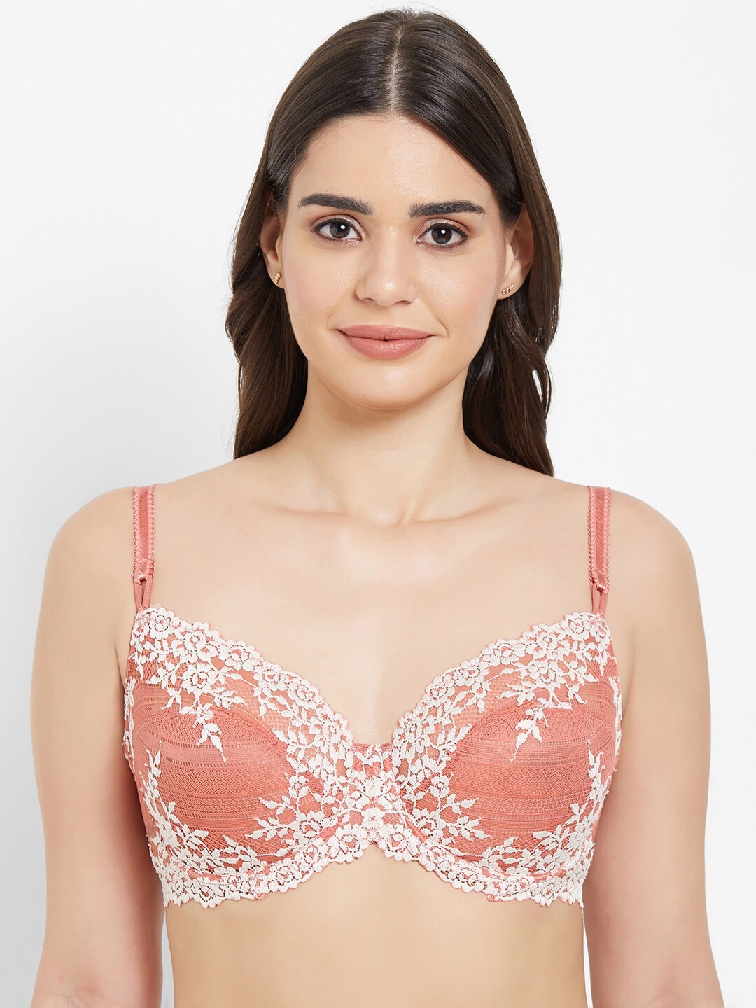 

Wacoal Pink & White Floral Underwired Lace T-shirt Bra
