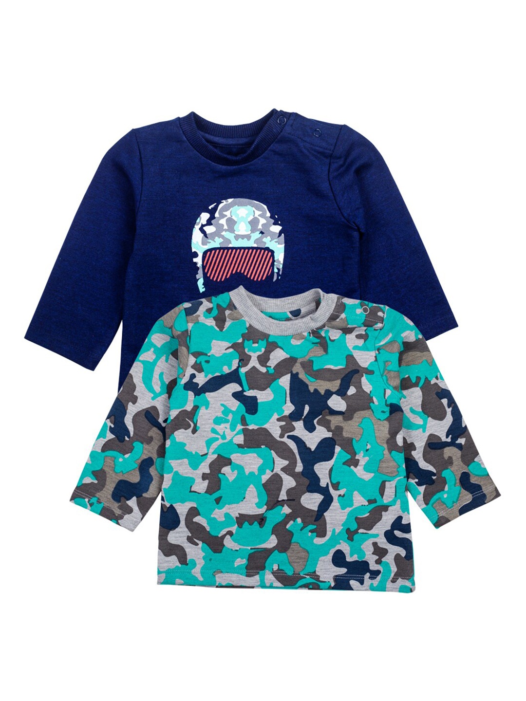 

MeeMee Boys Pack Of 2 Navy Blue Printed T-shirts