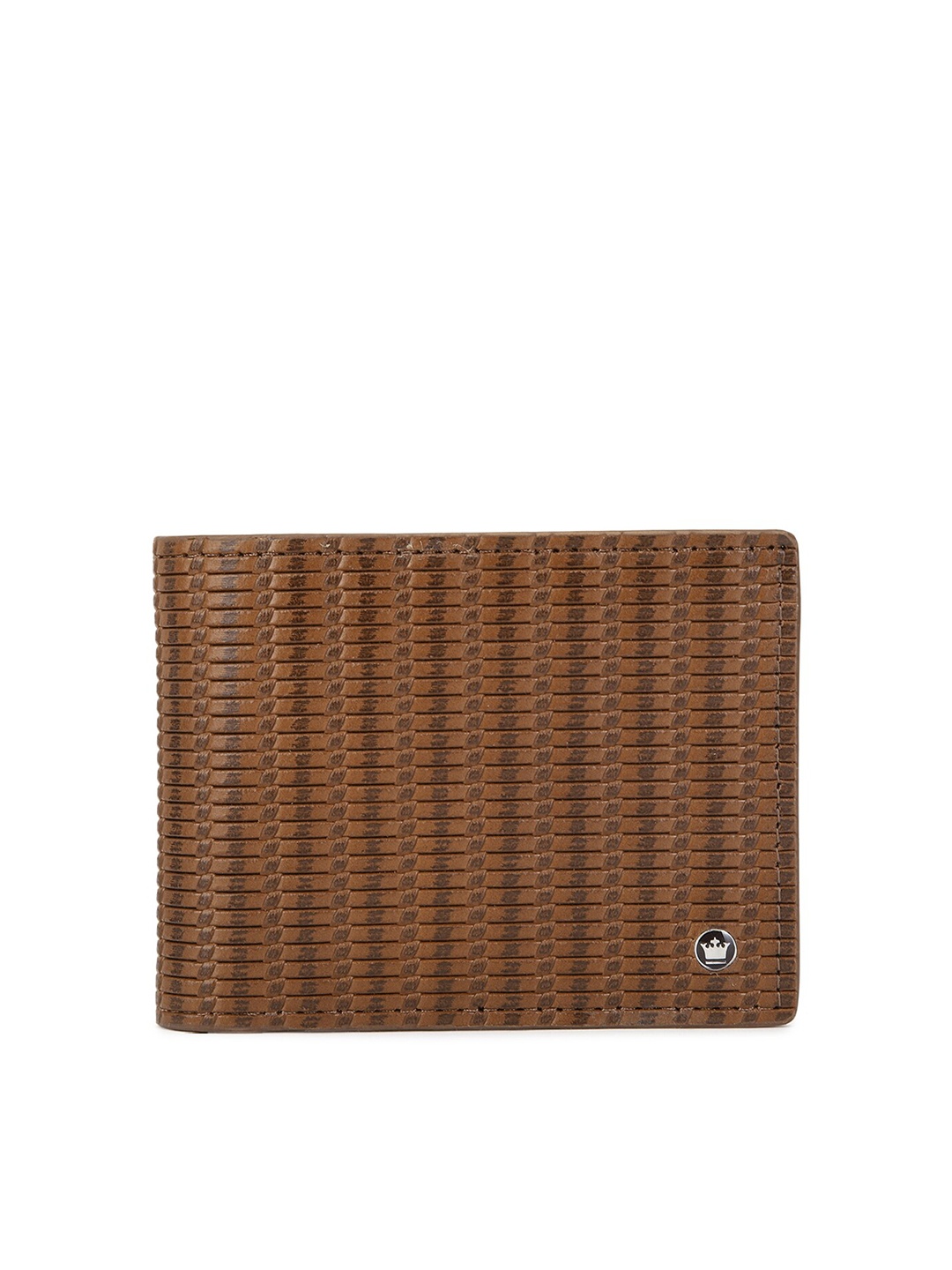 

Louis Philippe Men Brown Woven Design Leather Two Fold Wallet
