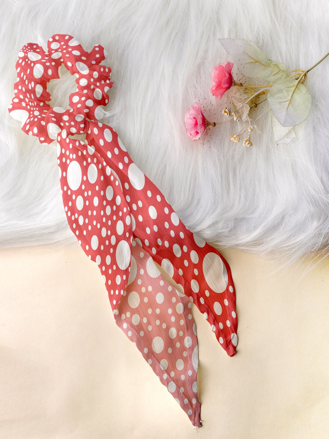 

Ferosh Women Orange & White Printed Ponytail Holders