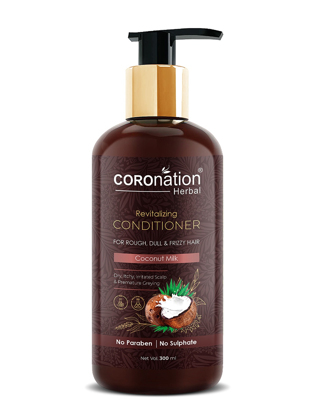 

COROnation Herbal Revitalizing Conditioner with Coconut Milk 300 ml, Brown
