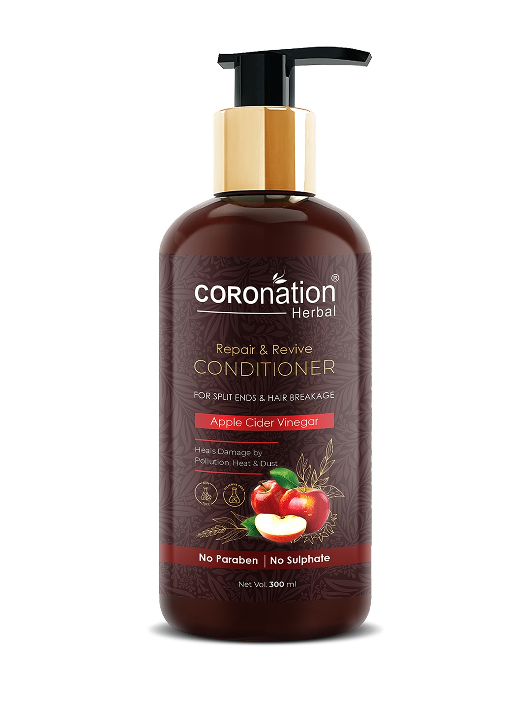 

COROnation Herbal Repair & Revive Hair Conditioner with Apple Cider Vinegar 300 ml, Brown
