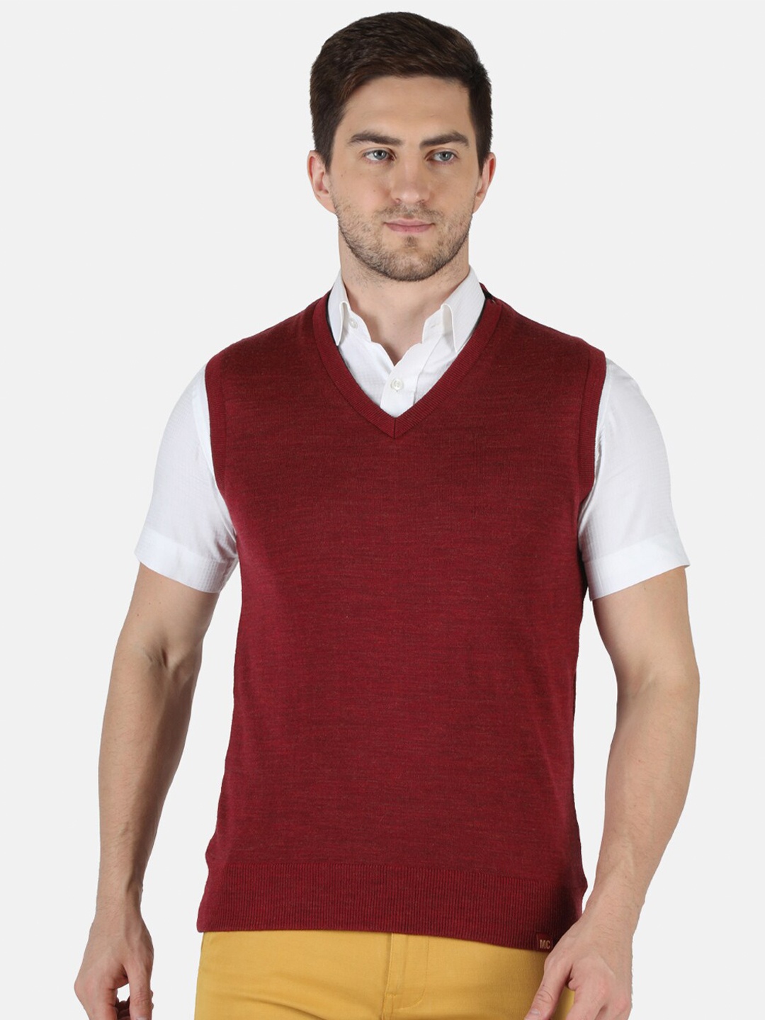 

Monte Carlo Men Maroon Sweater Vest