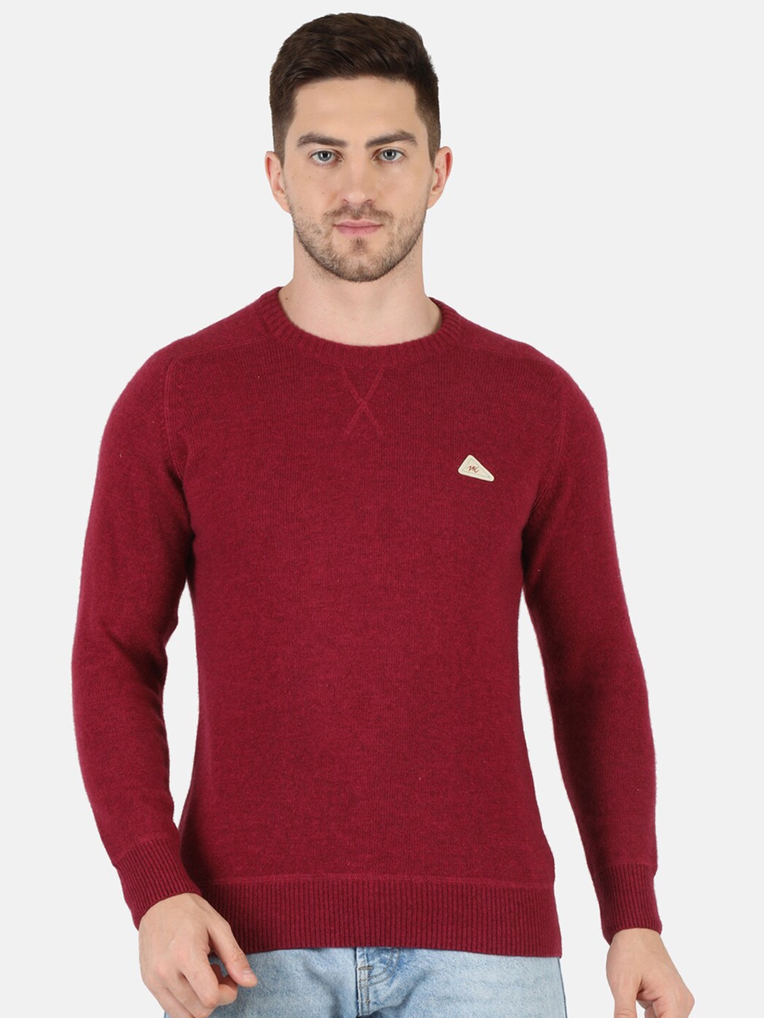 

Monte Carlo Men Red Solid Pullover Sweater