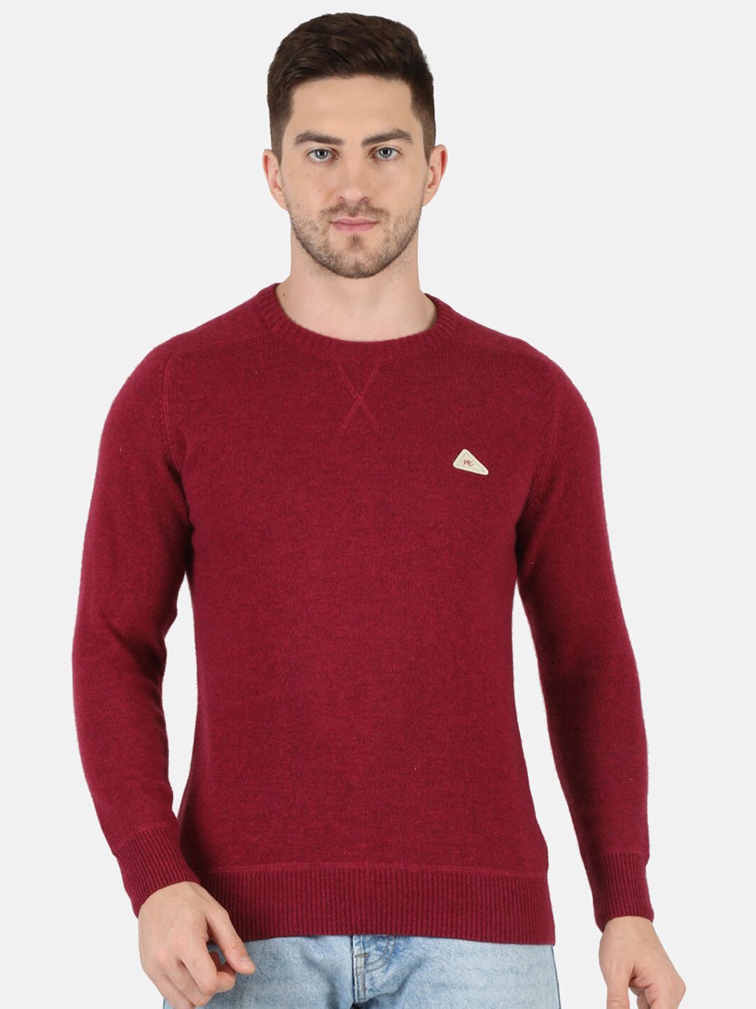 

Monte Carlo Men Red Solid Woolen Pullover