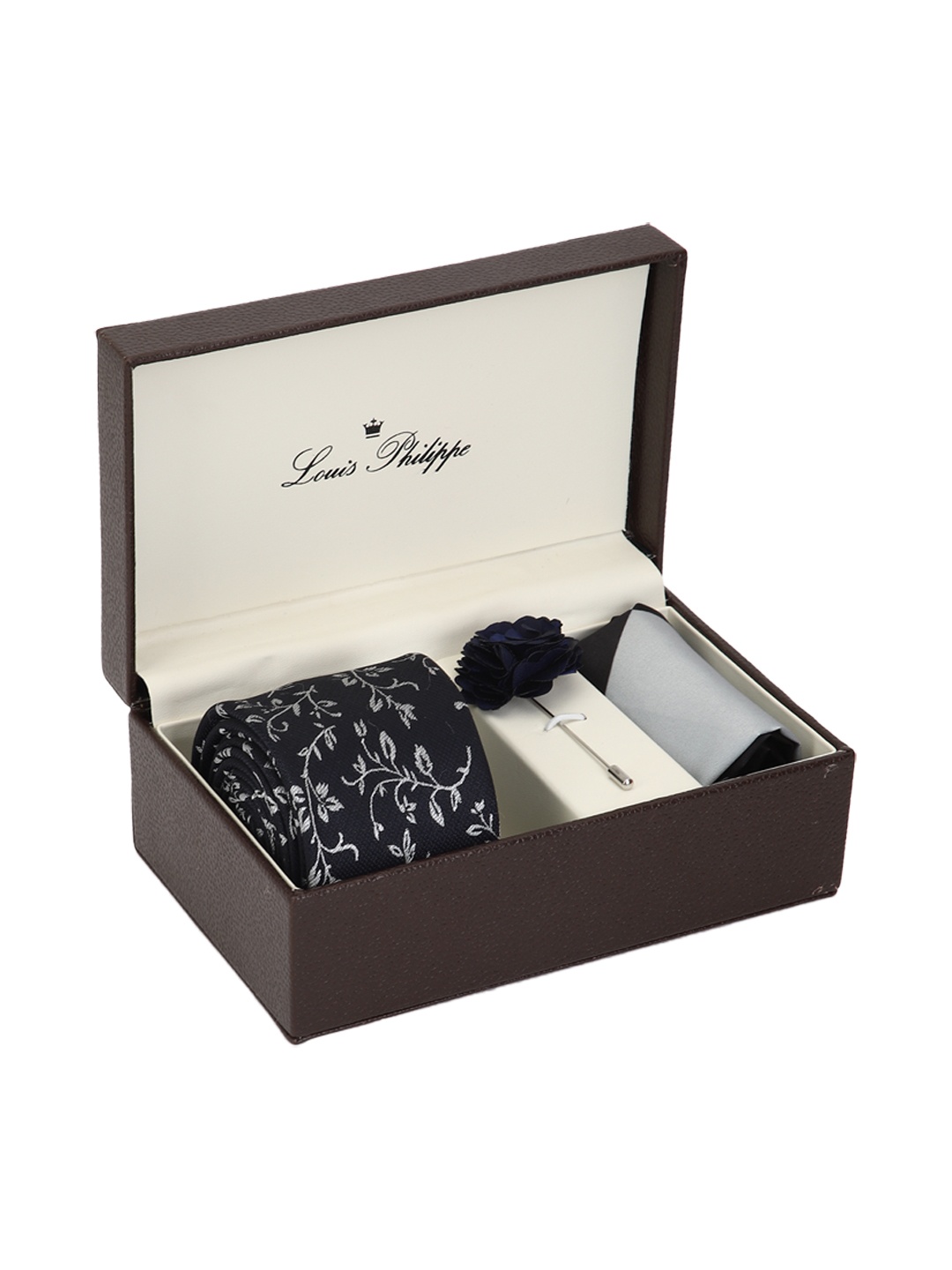 

Louis Philippe Men Navy Blue Printed Accessory Gift Set