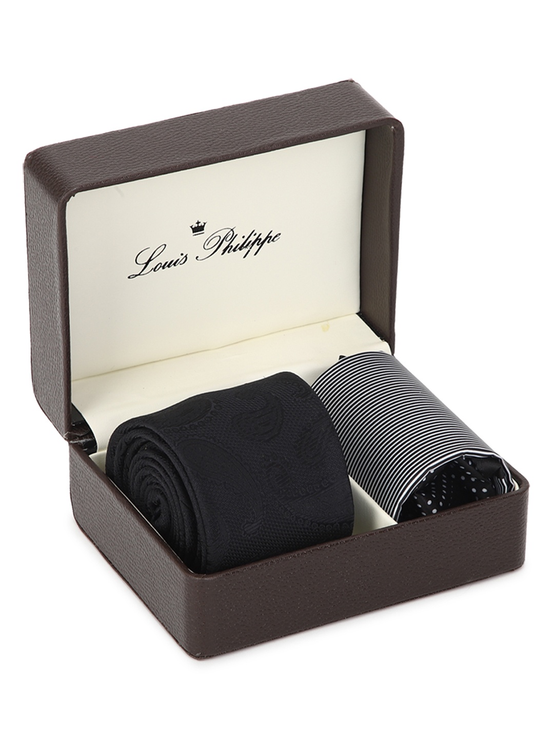 

Louis Philippe Men Black & White Accessory Gift Set