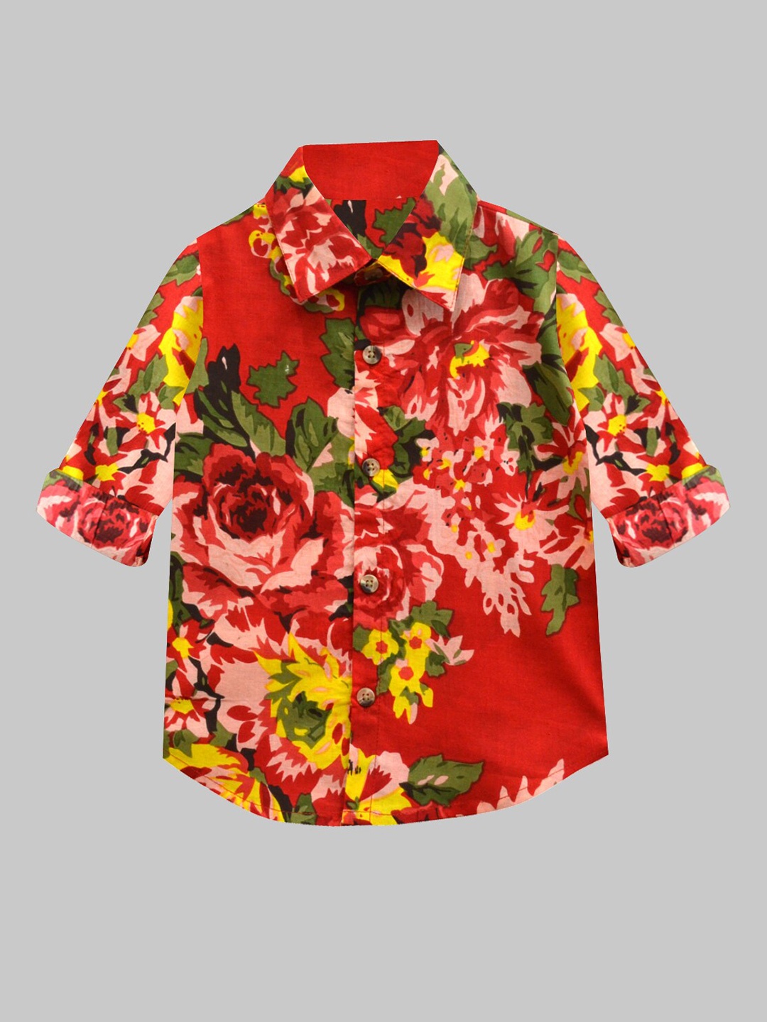 

A.T.U.N. Boys Red Regular Fit Classic Floral Printed Casual Shirt