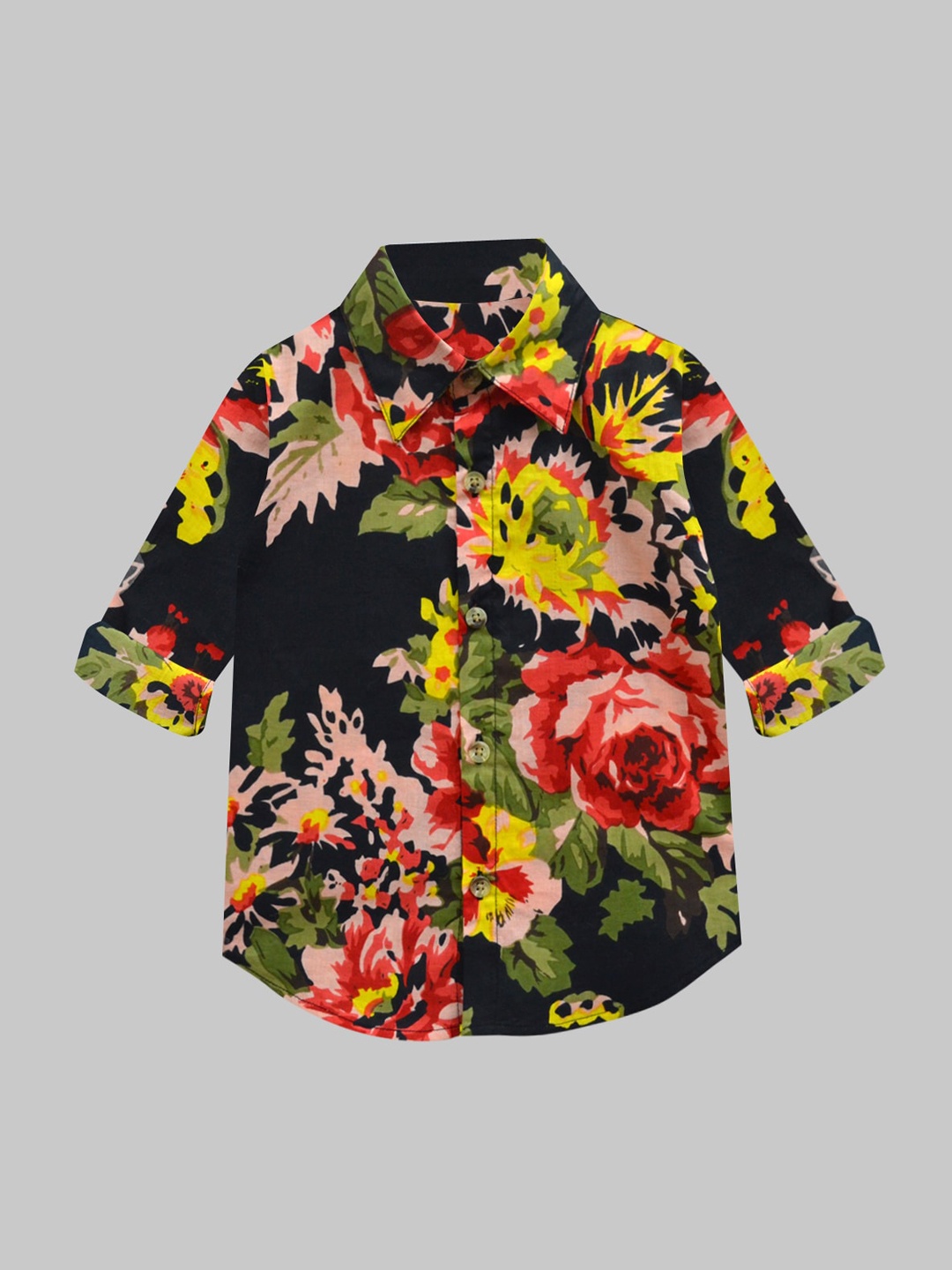 

A T U N Boys Black Classic Floral Regular Fit Printed Casual Shirt