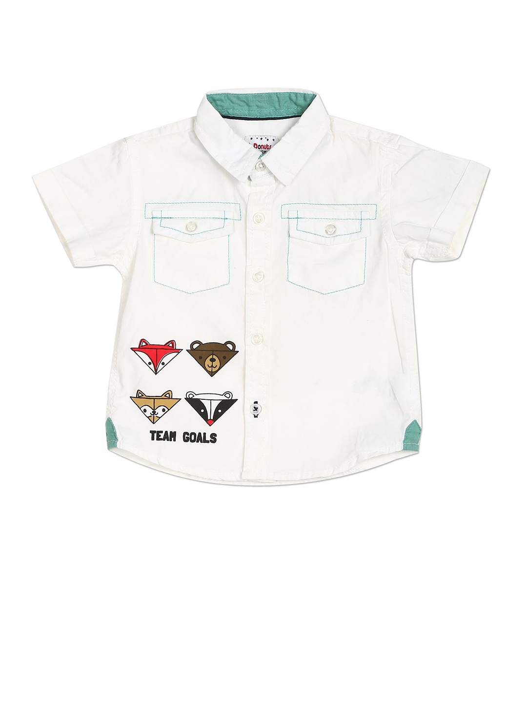

Donuts Boys White Printed Casual Shirt