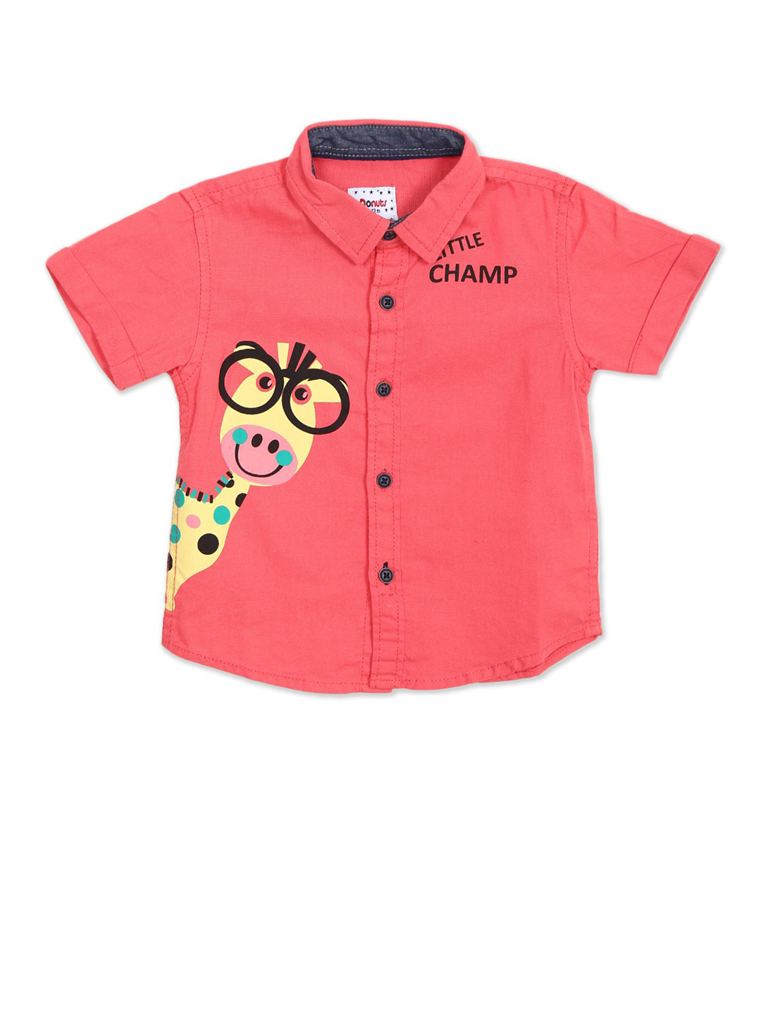 

Donuts Boys Pink Printed Casual Shirt