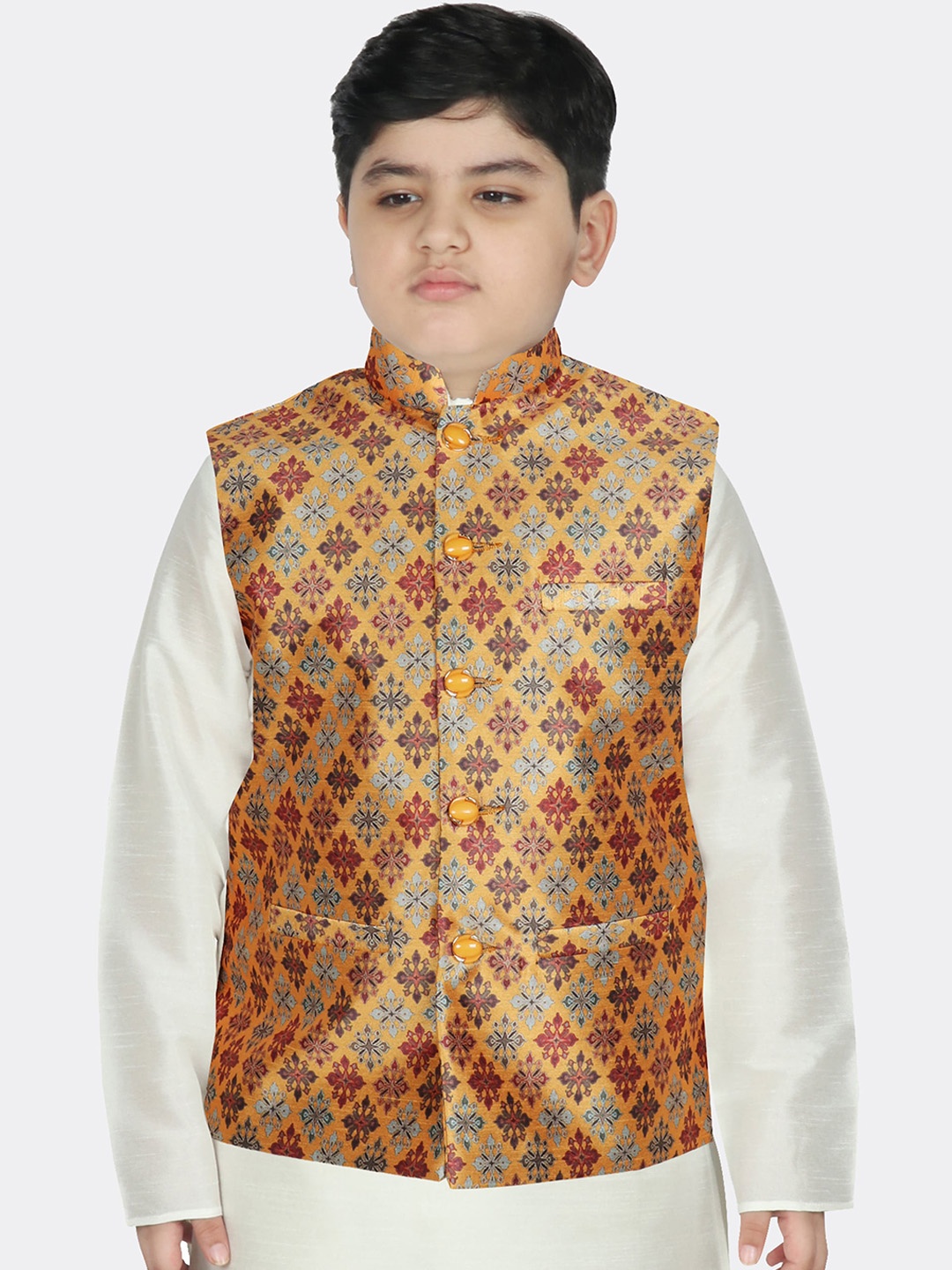 

SG YUVRAJ Boys Yellow Nehru Jackets