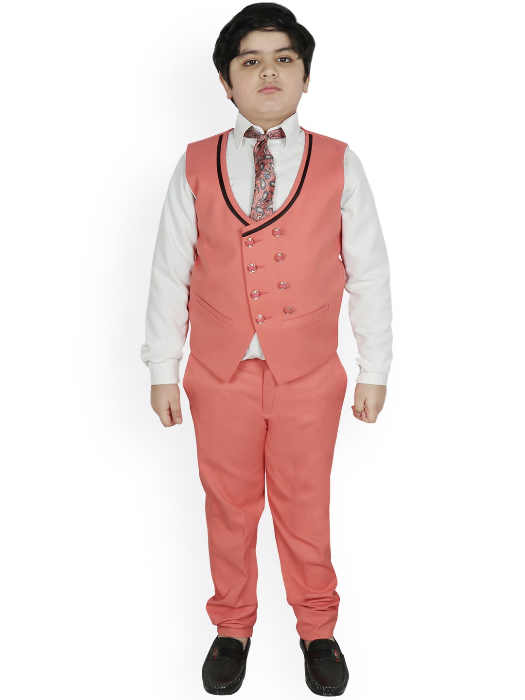 

SG YUVRAJ Boys Pink Solid Suit Set