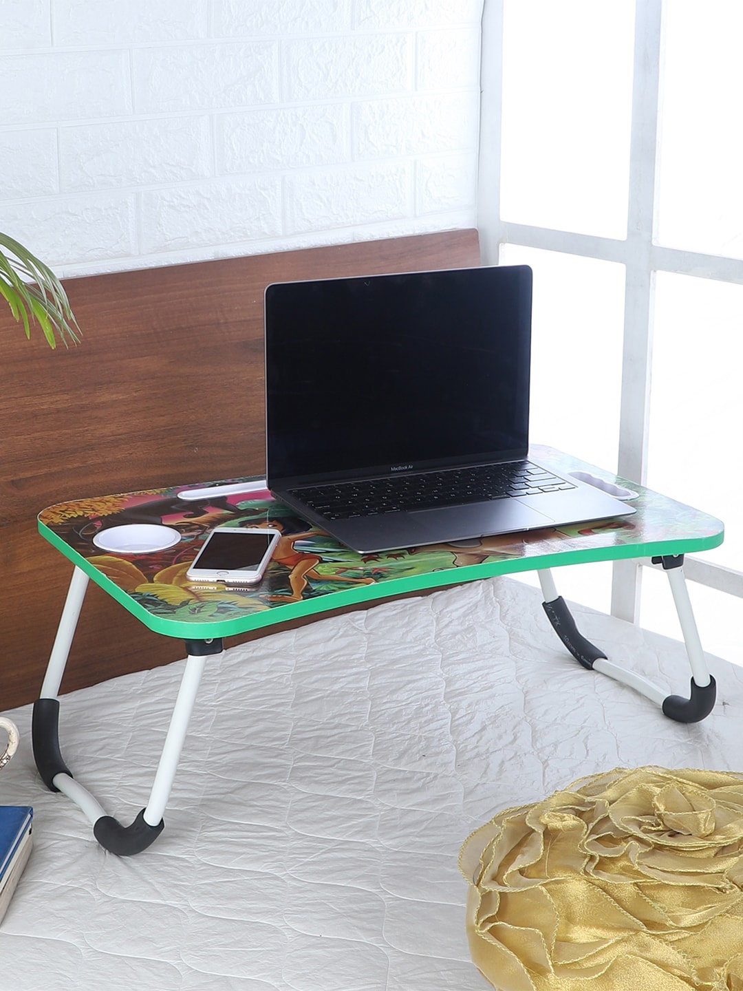 

CDI Multi Wooden Printed Laptop Table With Cup Holder