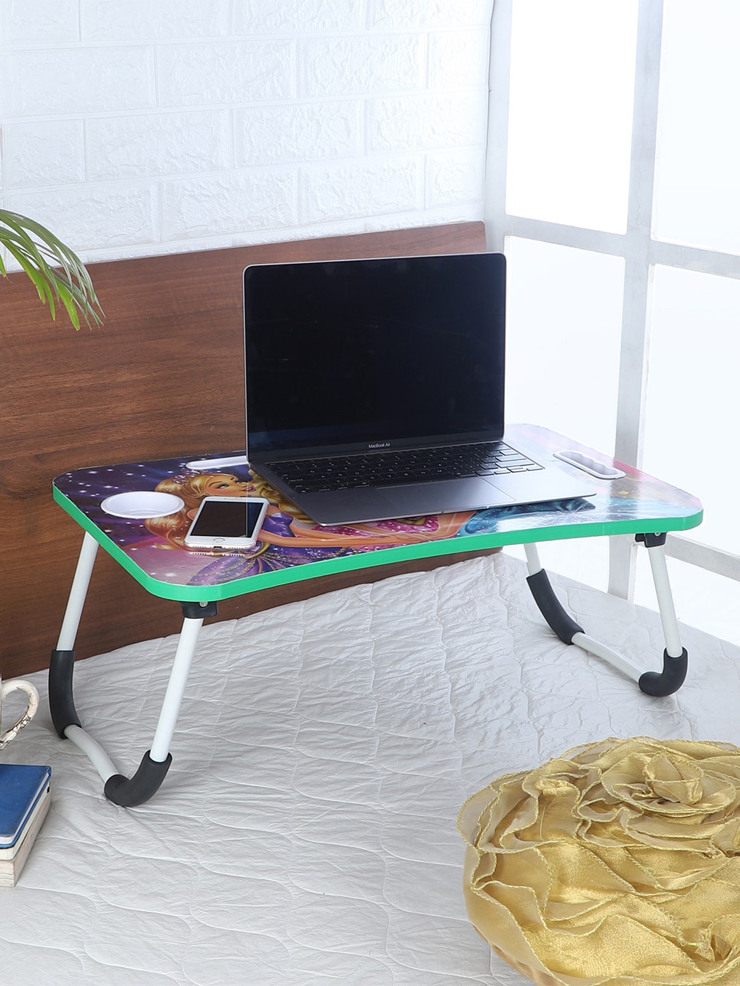 

CDI Multicolored Barbie Printed Laptop Table with Cup Holder, Multi