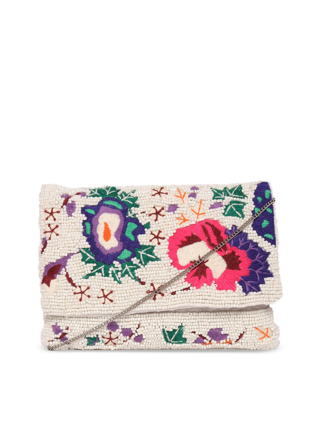 

ASTRID Multicoloured Floral Printed Structured Sling Bag, Multi