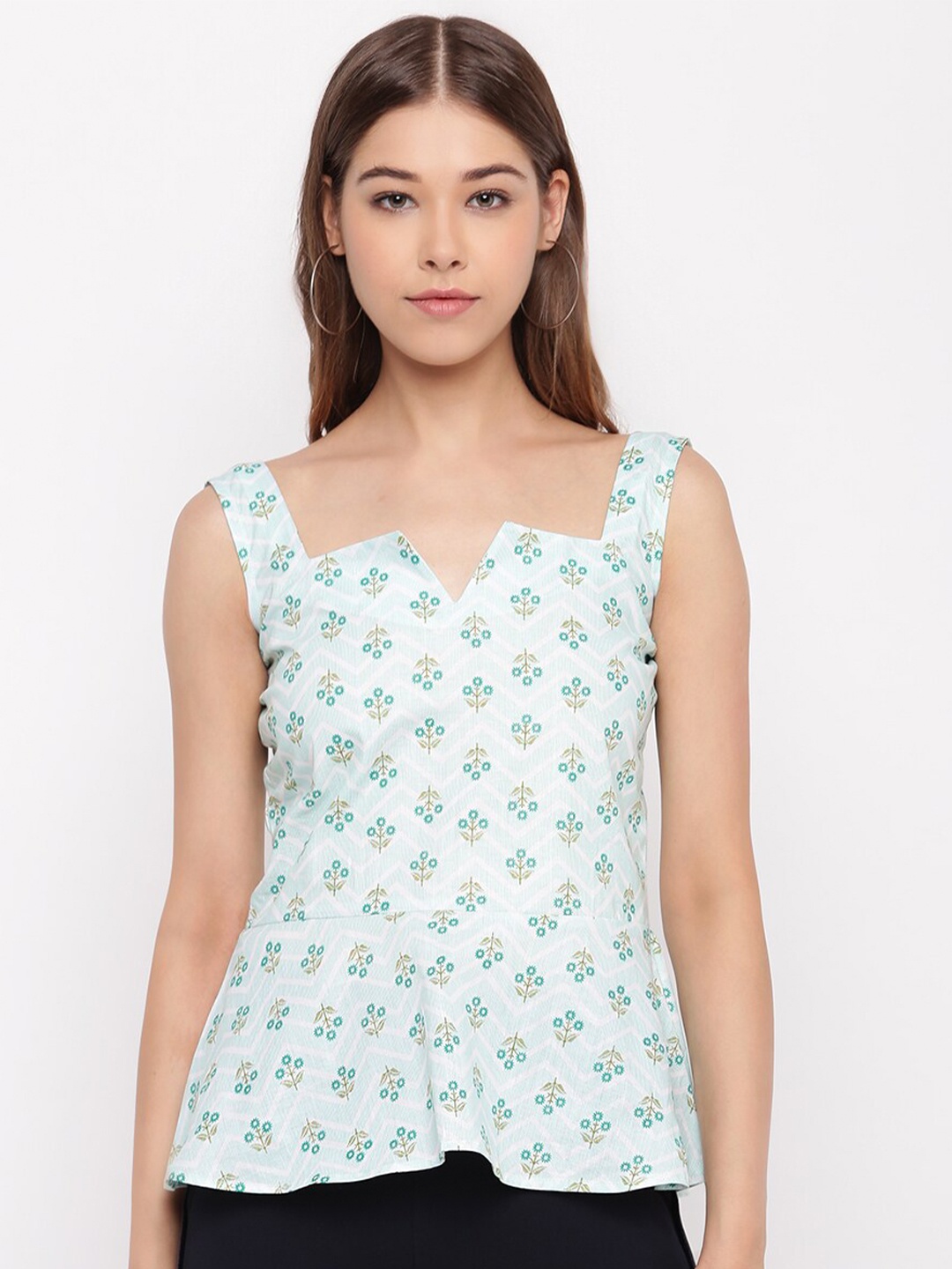 

Lagashi Multicoloured Floral Print Peplum Top, Multi