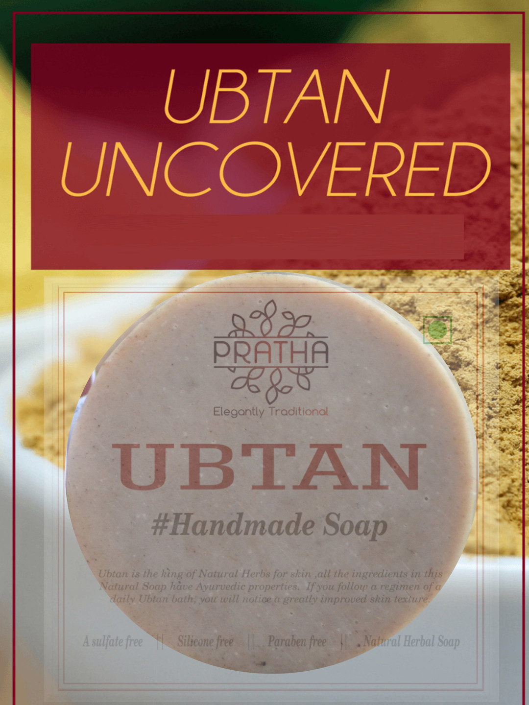 

Pratha Pack of 2 Ubtan Handmade Soap, Beige