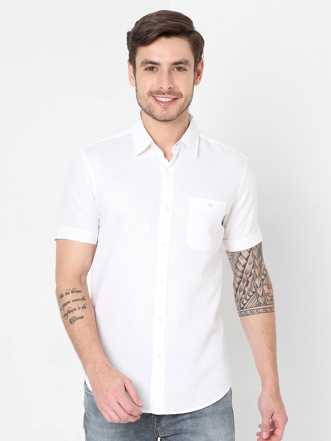 

Mufti Men White Slim Fit Casual Shirt