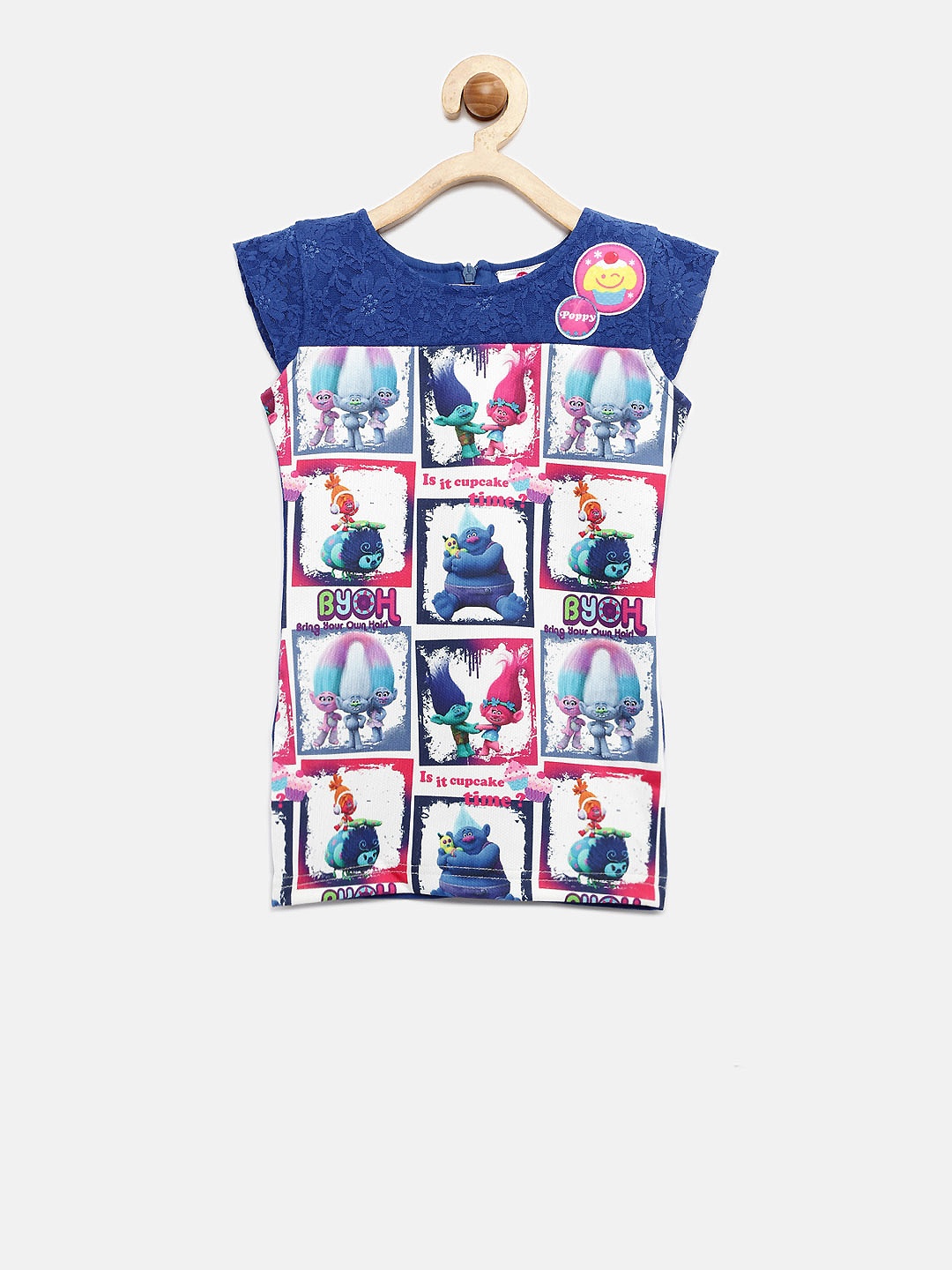 

Peppermint Girls Blue Printed A-Line Dress