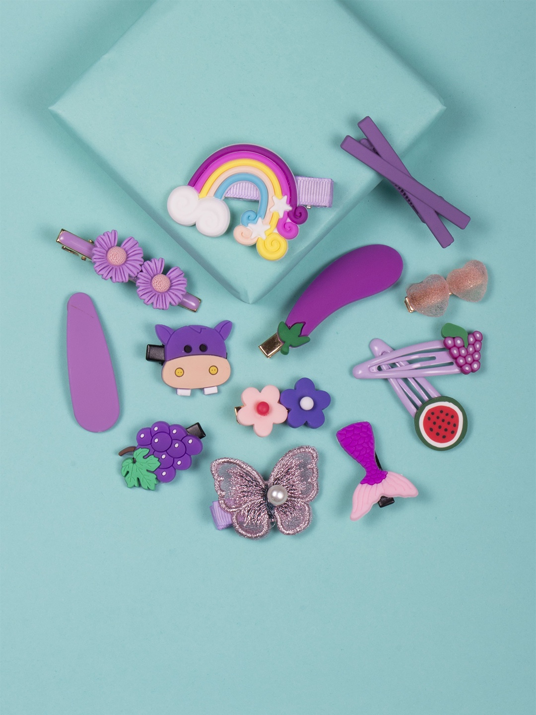 

Arendelle Girls Set of 13 Purple Hair Accessory Set