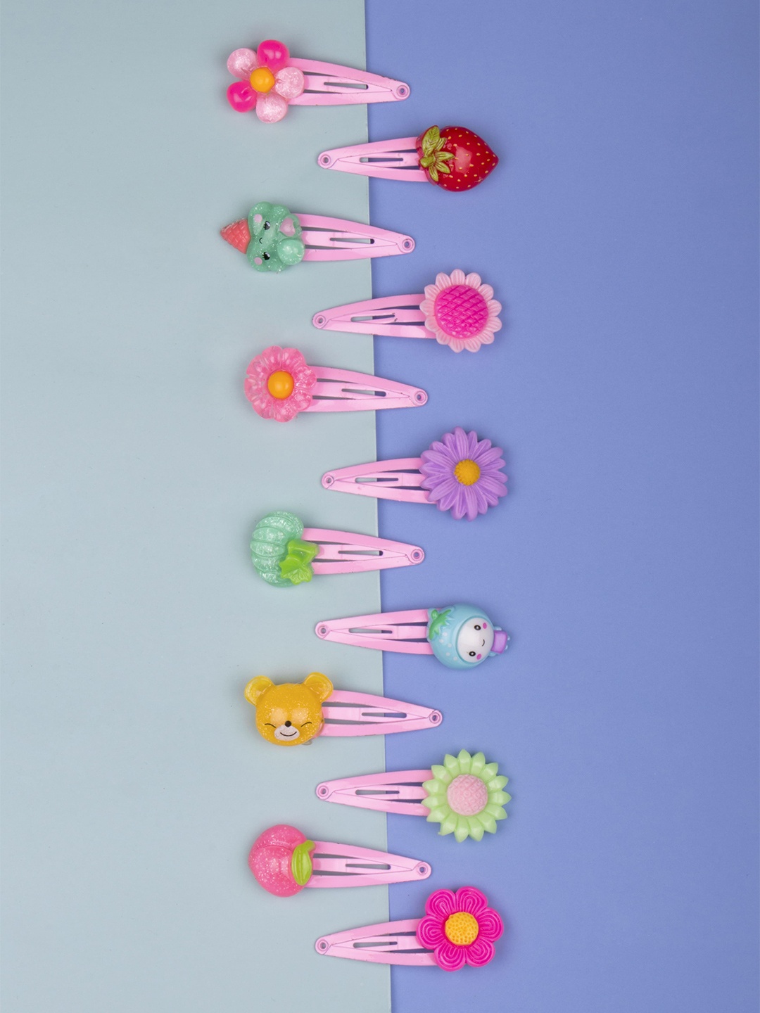 

Arendelle Girls Set of 12 Embellished Tic Tac Hair Clip, Pink