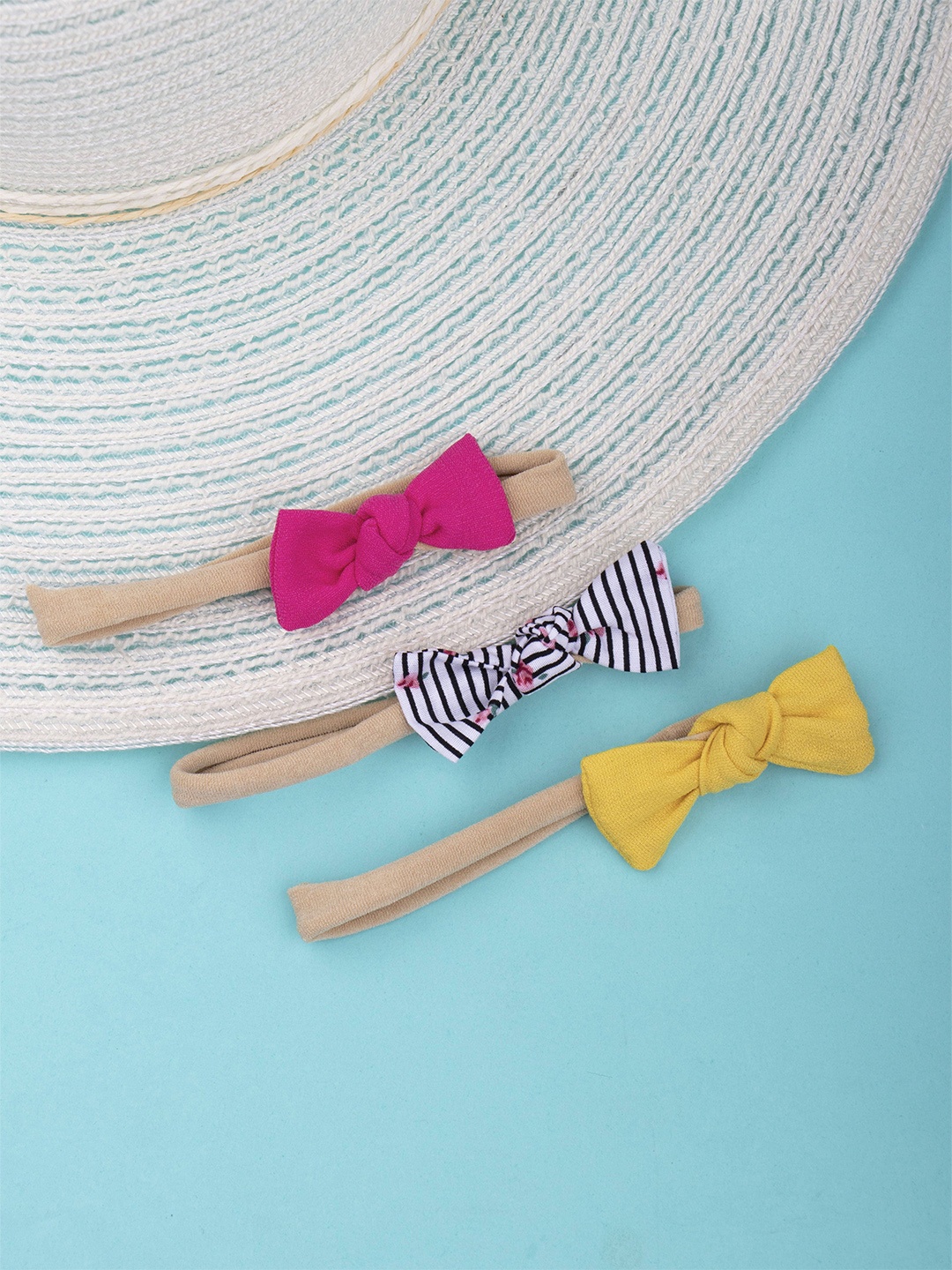 

Arendelle Girls Pink & Black Set of 3 Bow Hairband