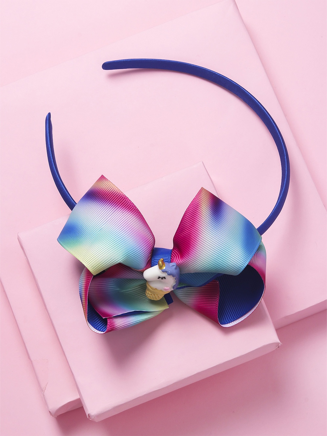 

Arendelle Girls Blue Ribbon Bow Hairband With Unicorn Charm