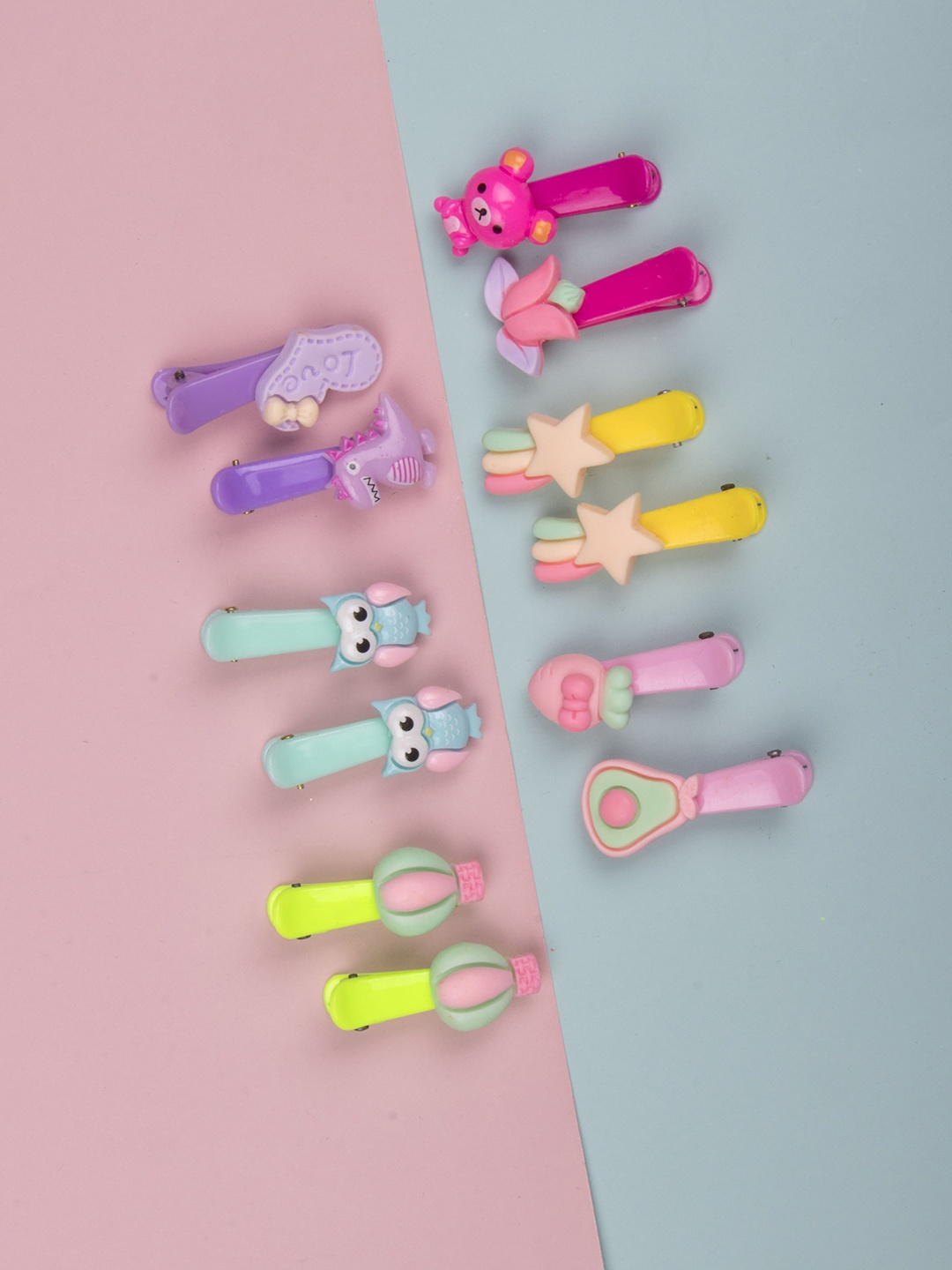 

Arendelle Girls Set of 12 Embellished Alligator Hair Clips, Multi
