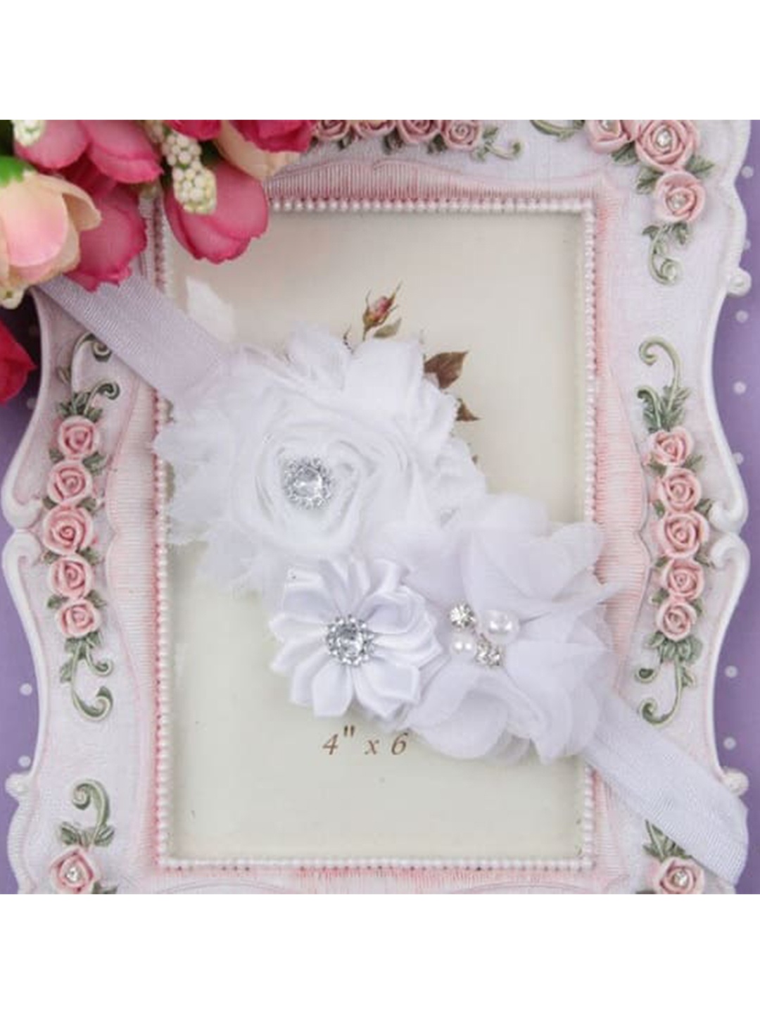 

Arendelle Girls White Floral Hairband