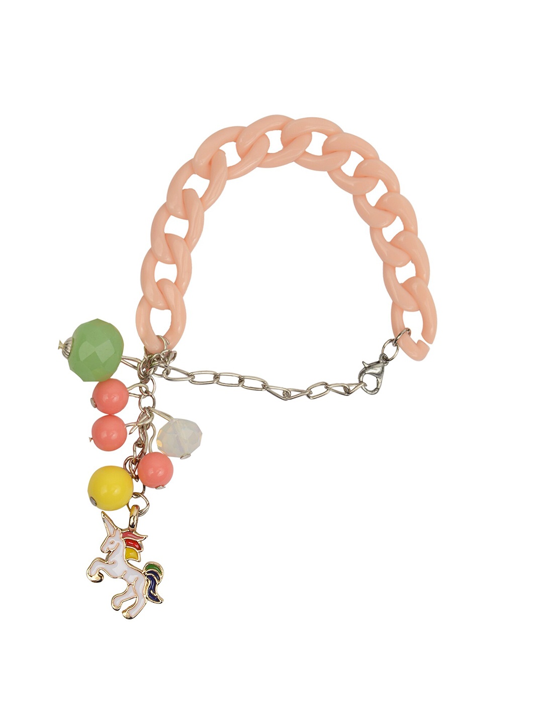 

Arendelle Girls Peach-Coloured & White Charm Bracelet
