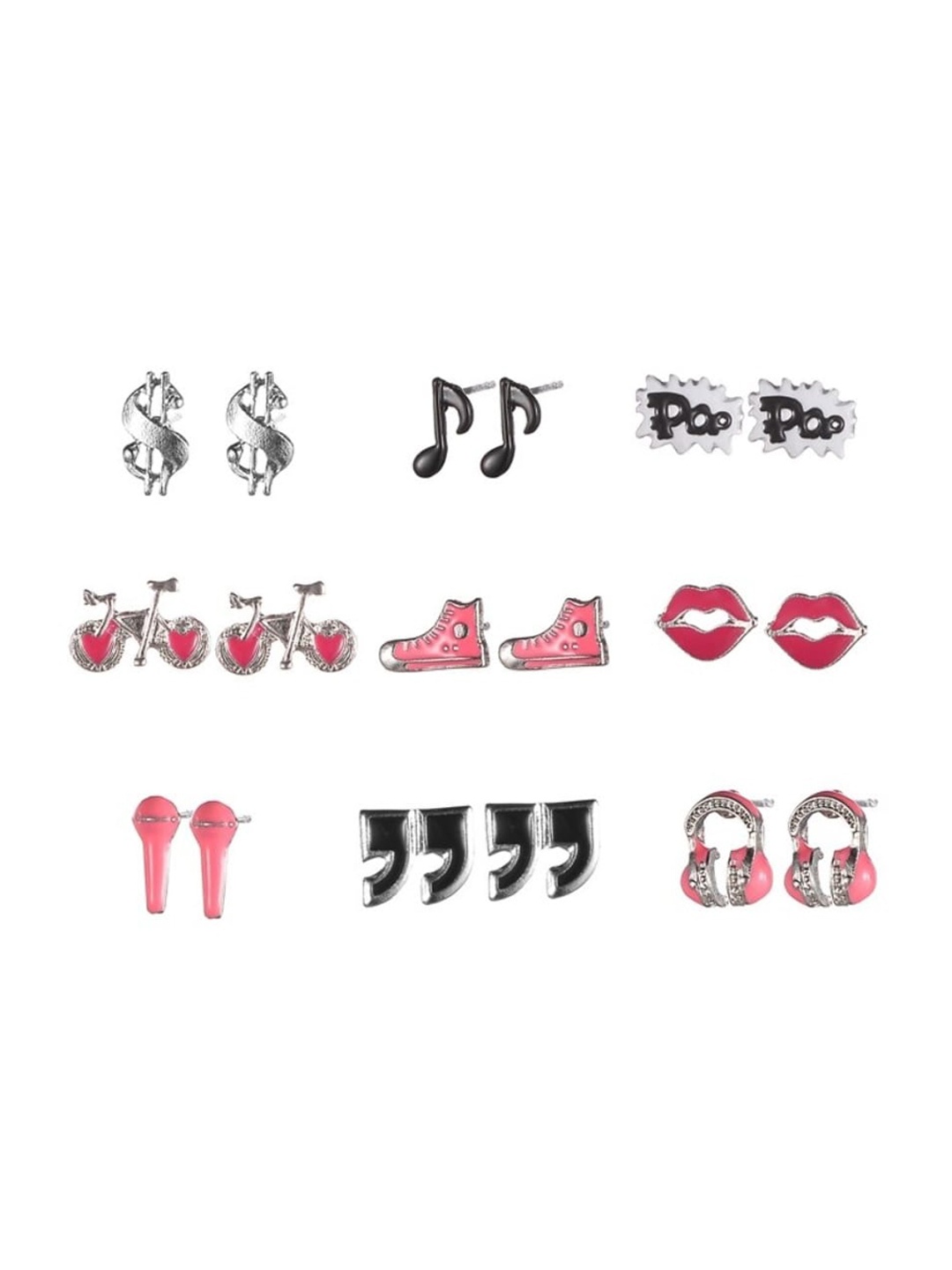 

Arendelle Silver-Toned Contemporary Studs Earrings