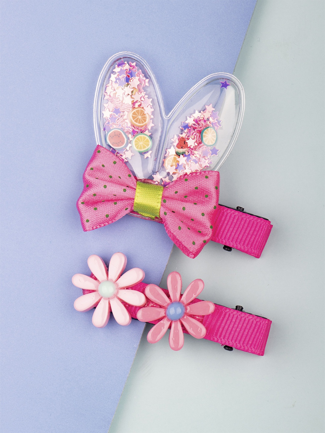 

Arendelle Girls Pink Set of 2 Embellished Alligator Hair Clip