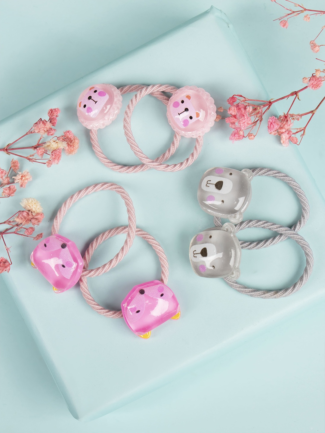 

Arendelle Girls Set of 6 Pink Cat & Dog Ponytail Holders