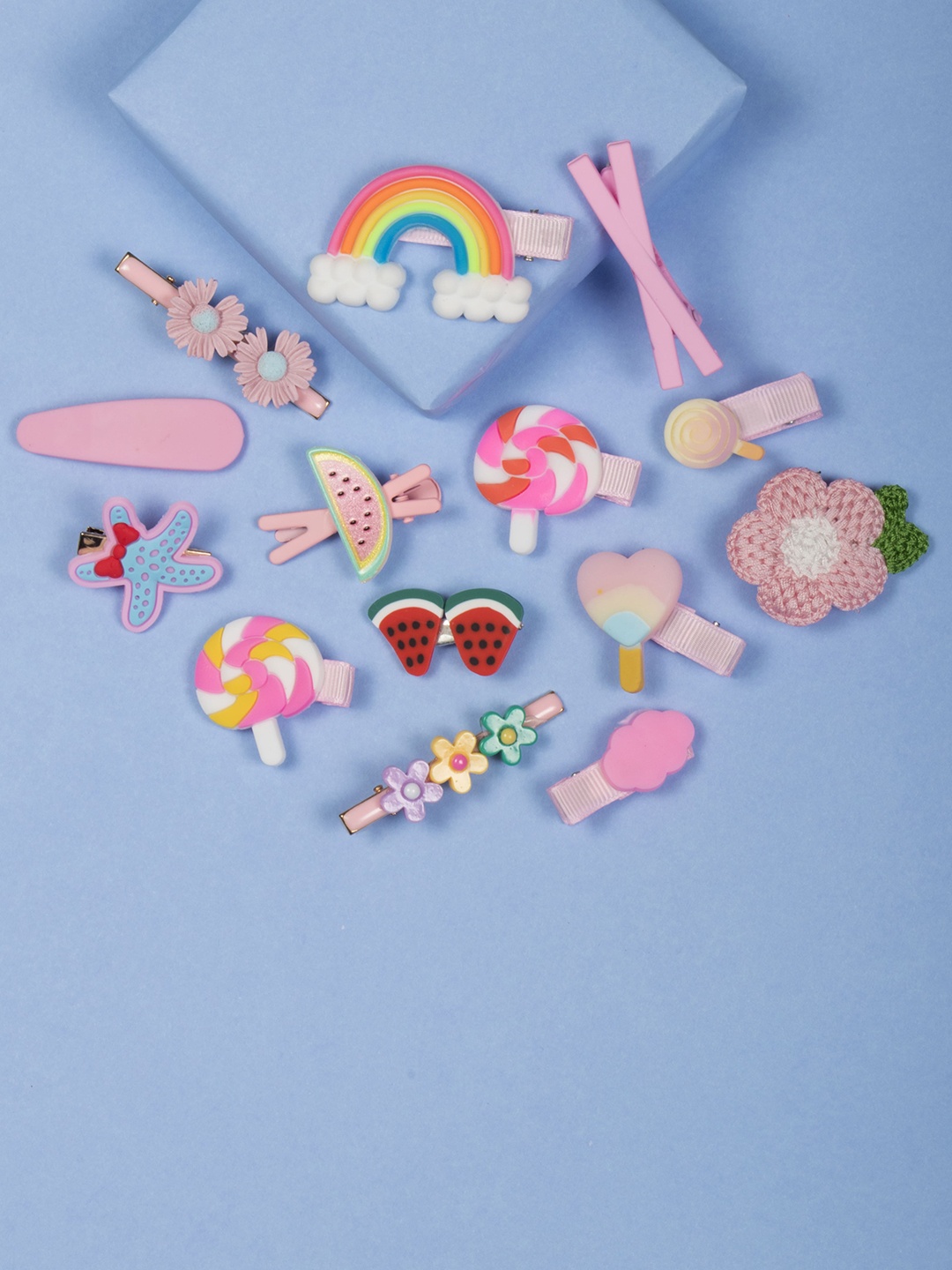 

Arendelle Girls Set of 14 Pink & Blue Candy Hair Accessory