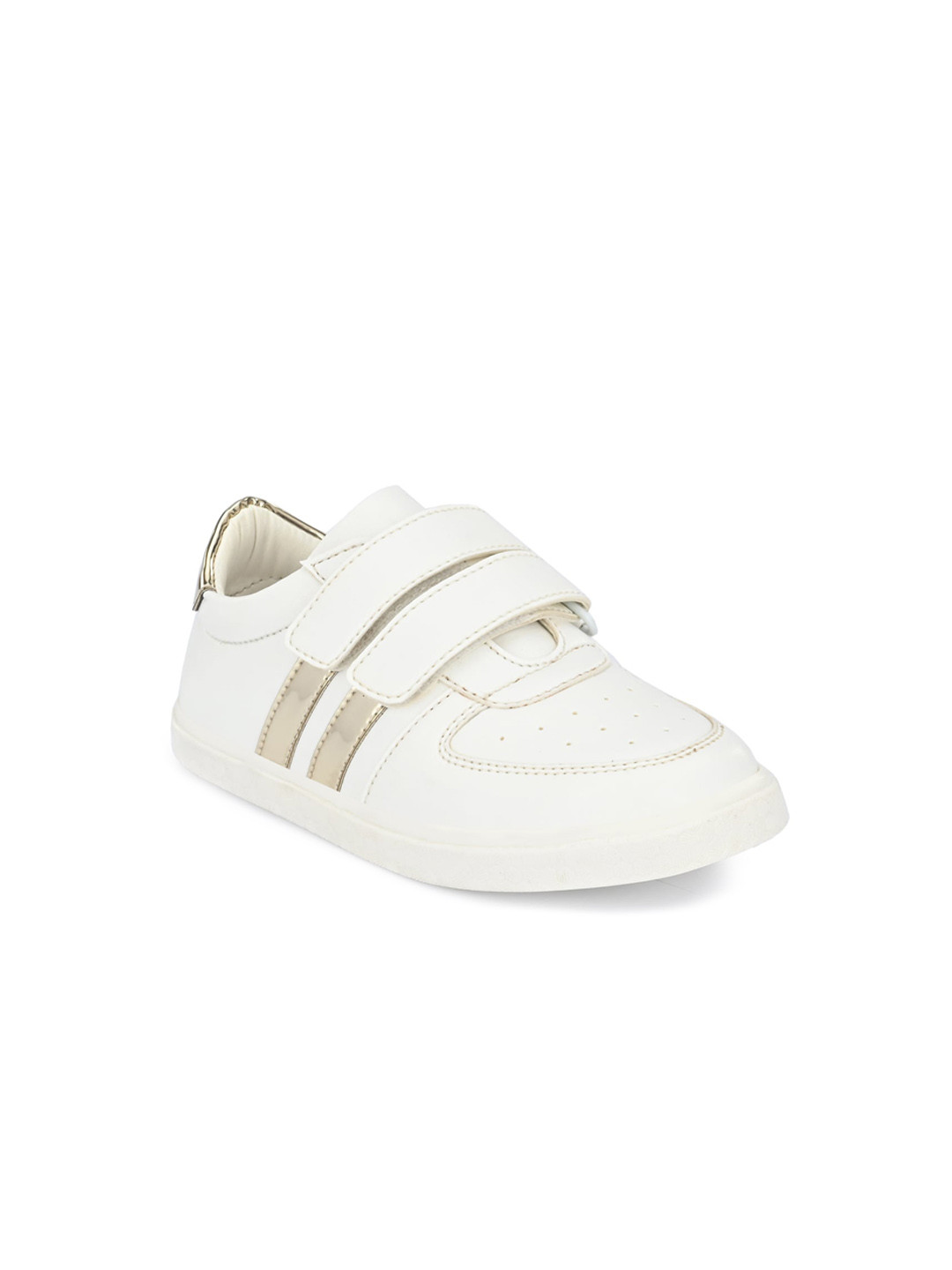 

TUSKEY Unisex Kids White Striped Sneakers