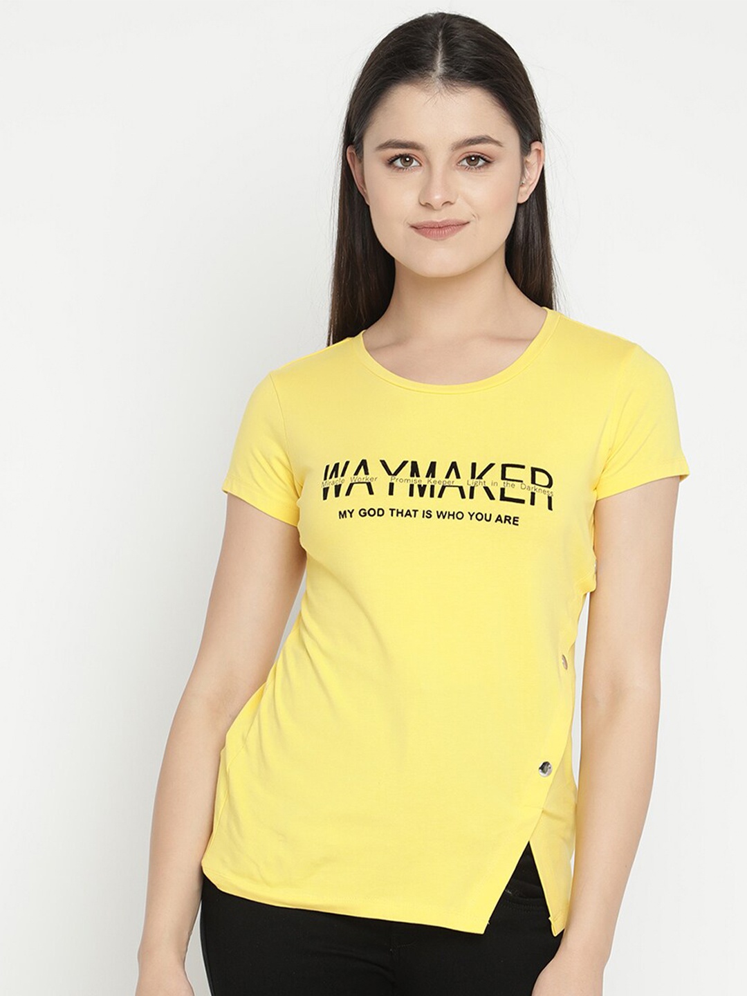 

V2 Value & Variety Yellow Styled Back Top