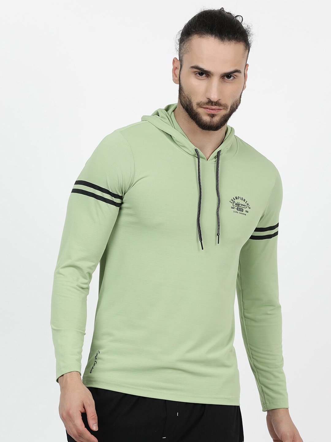 

V2 Value & Variety Men Green Hooded T-shirt