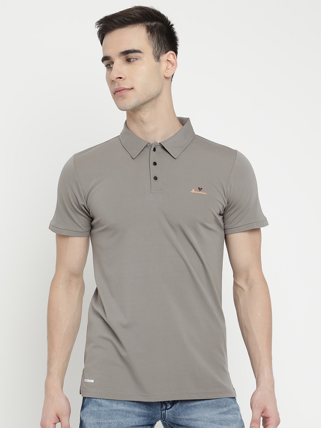 

V2 Value & Variety Men Grey Solid Polo Collar T-shirt