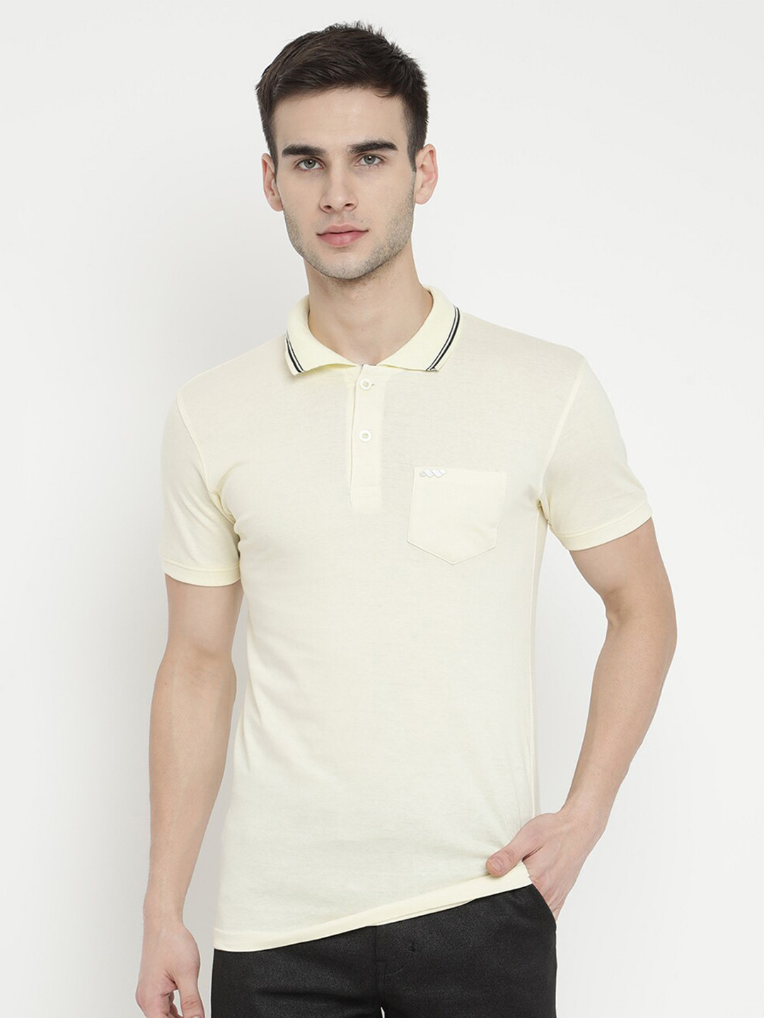 

V2 Value & Variety Men Yellow Polo Collar T-shirt