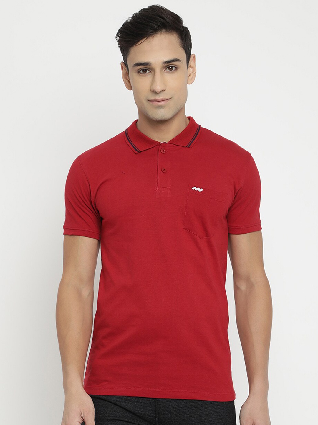 

V2 Value & Variety Men Maroon Polo Collar Cotton T-shirt