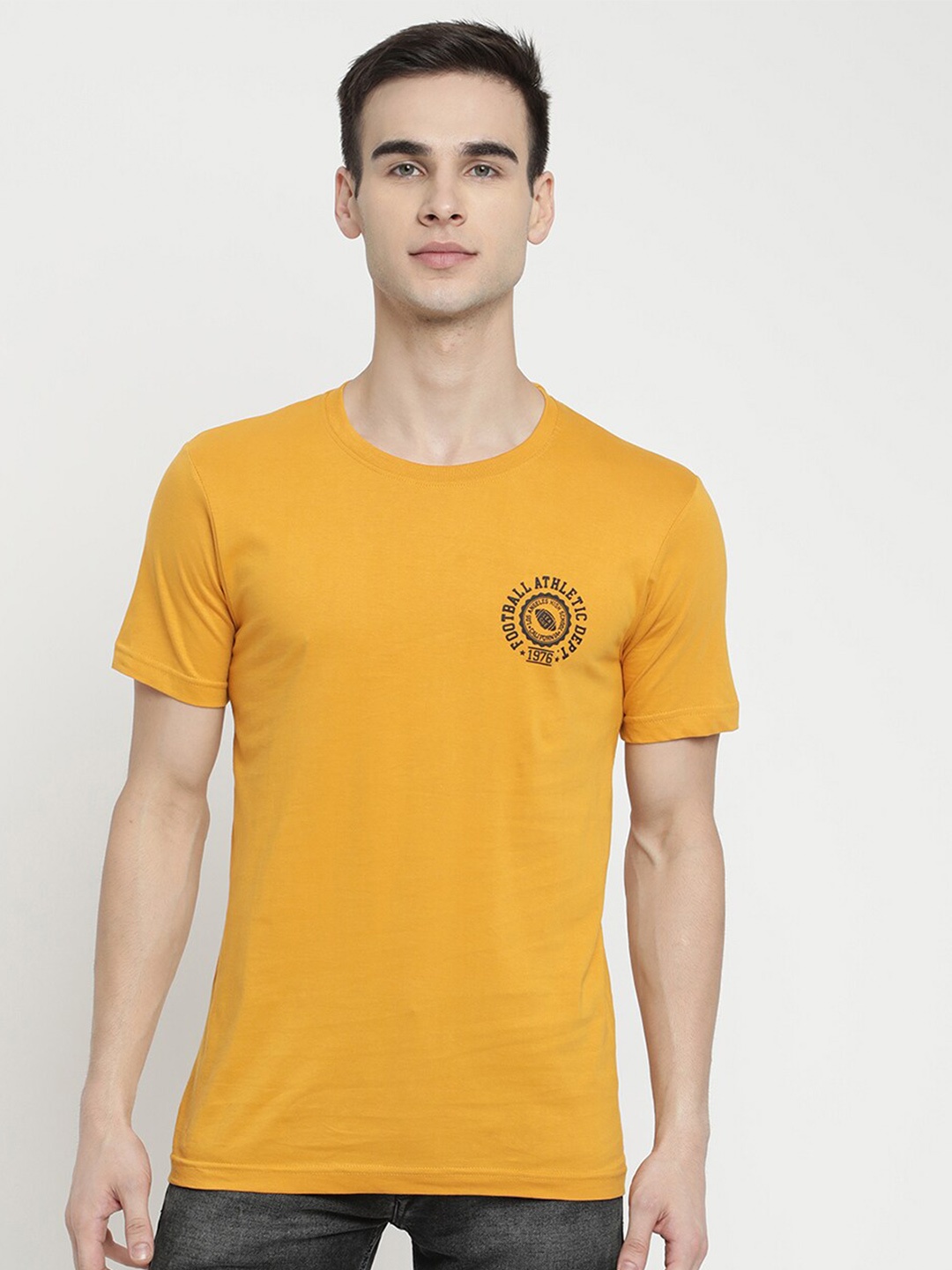 

V2 Value & Variety Men Yellow Printed T-shirt