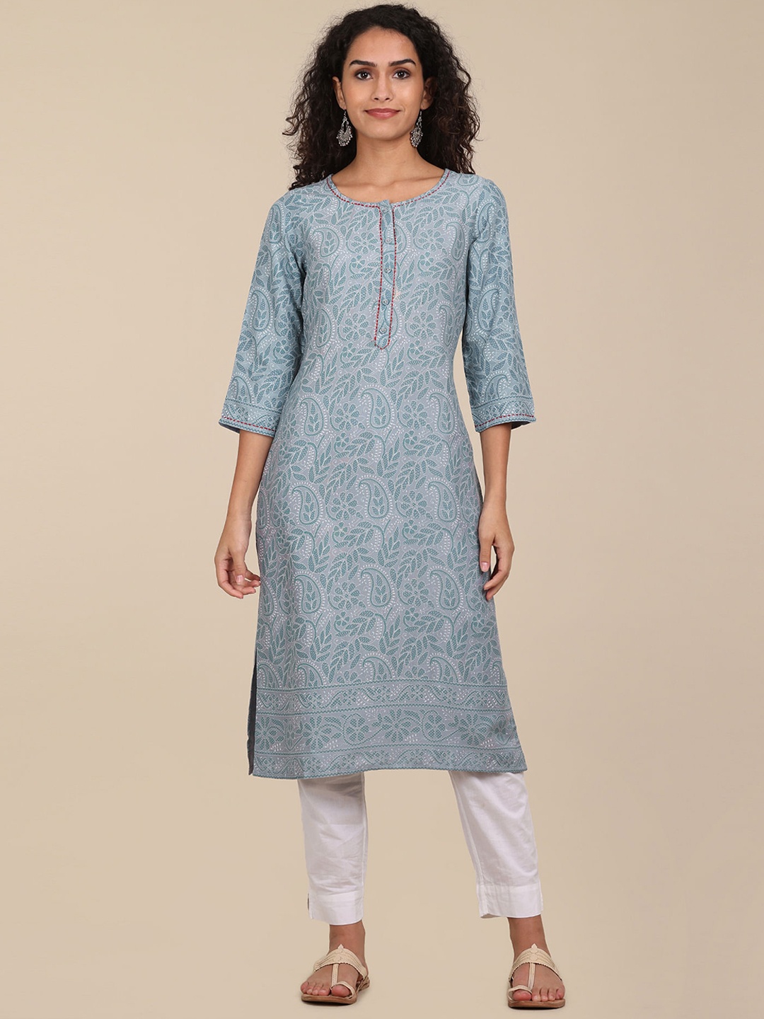 

Karigari Women Grey Printed Kurta