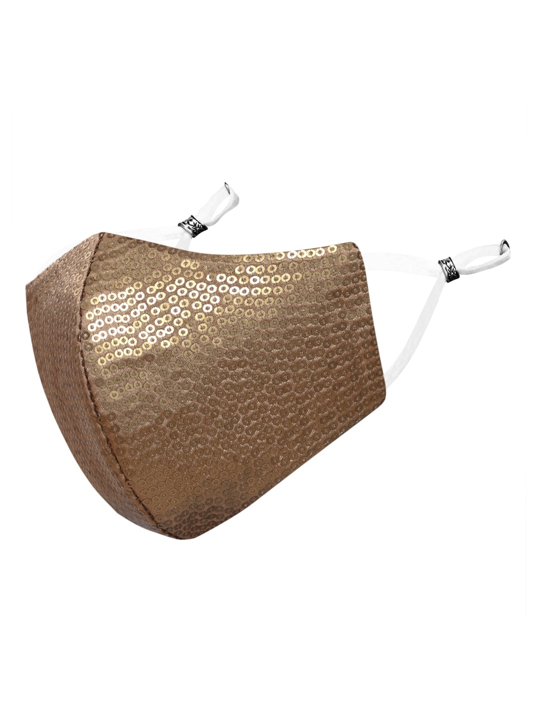 

MASQ Golden Sequinned 4-Ply Reusable Anti-Pollution Cloth Mask, Gold