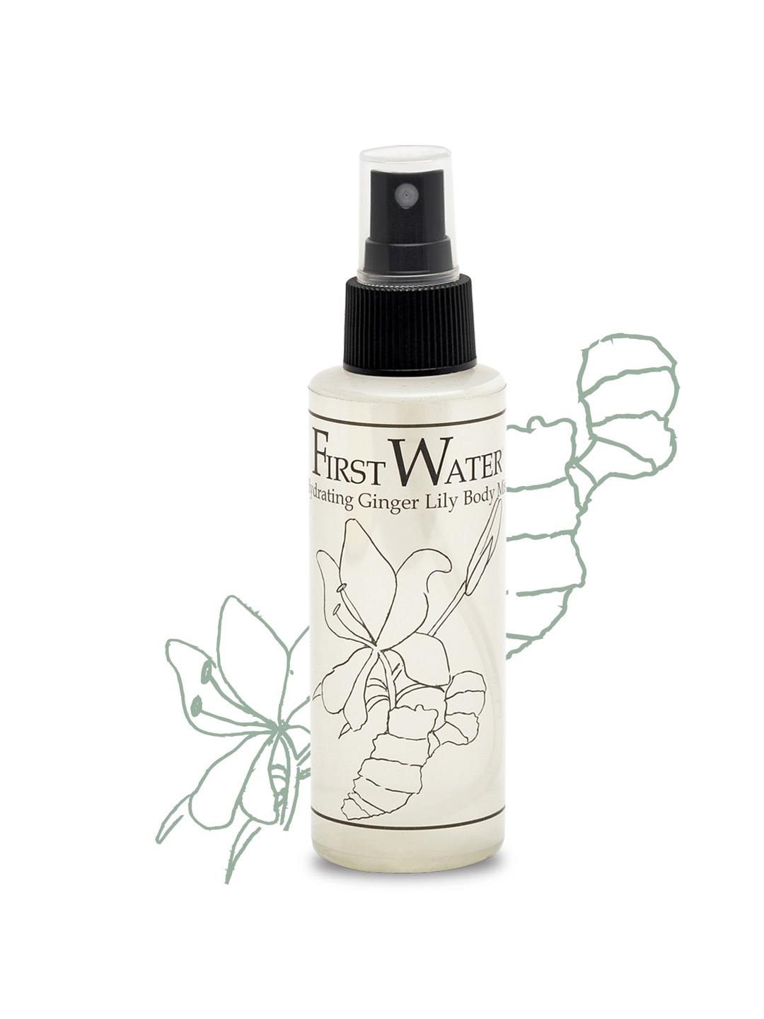 

FIRST WATER Hydrating Ginger & Lily Mini Body Mist - 120 ml, White