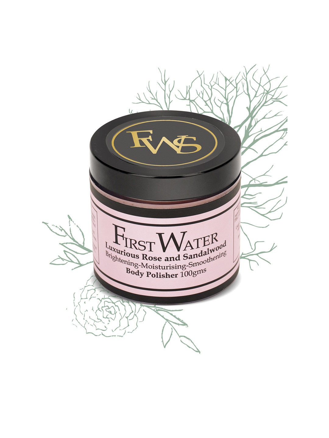 

FIRST WATER Luxurious Rose & Sandalwood Body Polisher - Vegan - 100 ml, Pink
