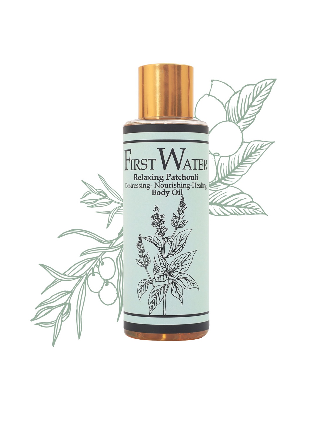 

FIRST WATER Relaxing Patchouli Body Oil - Vegan - 120 ml, White