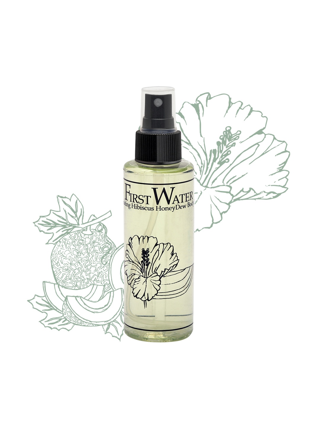 

FIRST WATER Hydrating Hibiscus Honeydew Mini Body Mist - Vegan - 120 ml, Green