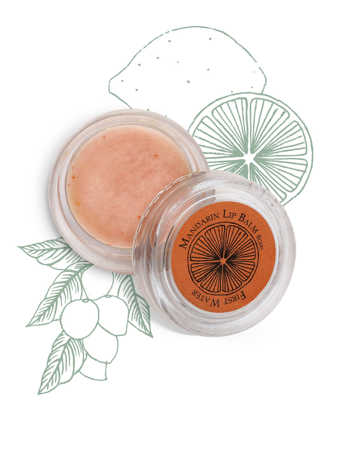 

FIRST WATER Mandarin Lip Balm - Vegan - 8 g, Orange
